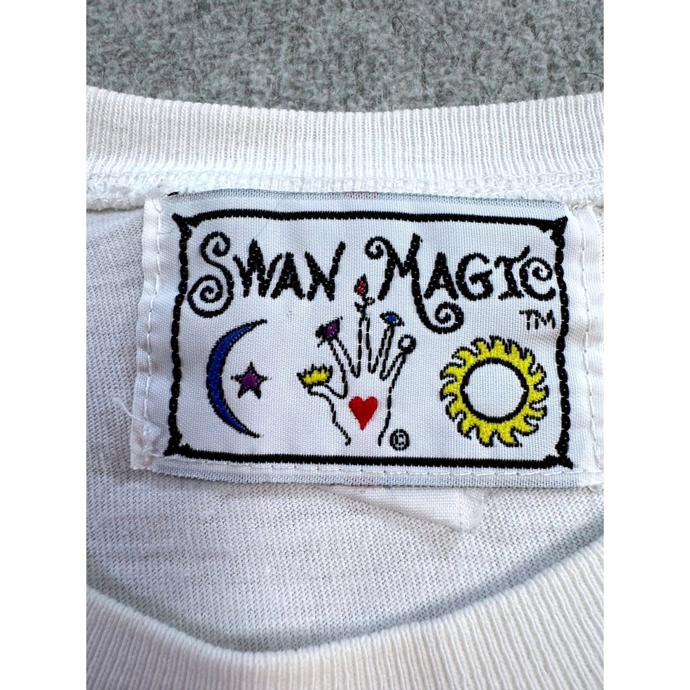 Vintage Style Texas Map Embroidered Tee Swan Magic Folk Art Graphic Shirt USA XL - Picture 5 of 9